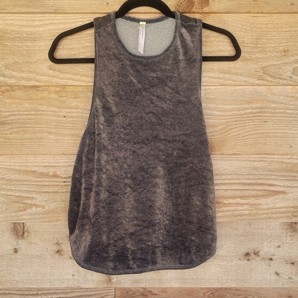 Intimately Free People Frenchie Gray Velour Tank Size Small